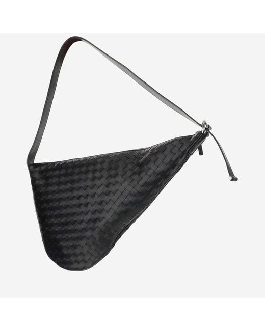 Bottega Veneta Black Virgule Calfskin Messenger Bag for men