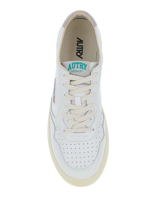 Autry White Sneakers Medalist Low Leather Cow Trainers for men