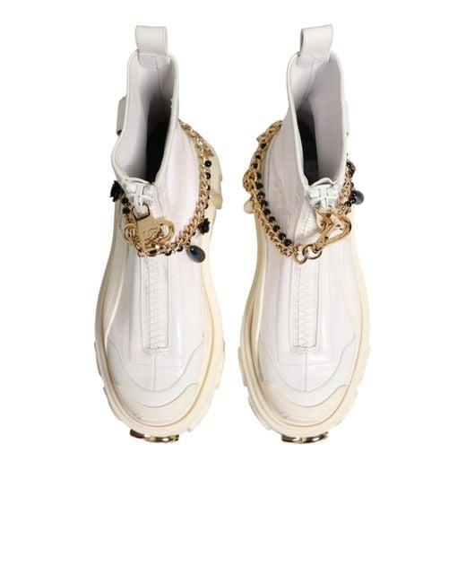 Dolce & Gabbana Natural Leather Rubber Logo Ankle Boots Shoes Co+Pl+Pu+20Lf