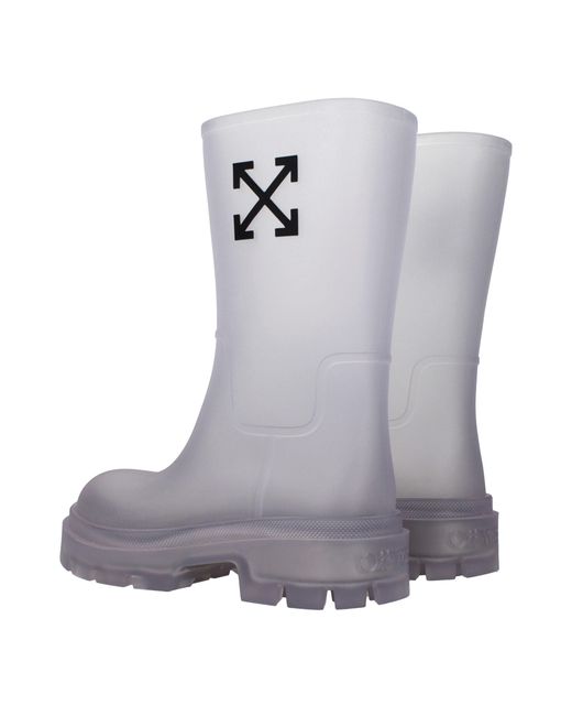 Off-White c/o Virgil Abloh Gray Lug Sole Rain Boot