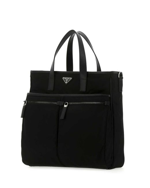 Prada Black Logo Tote Bag for men