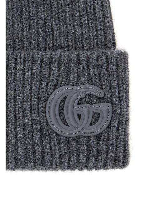 Gucci Gray Beanie Cashmere Hat for men