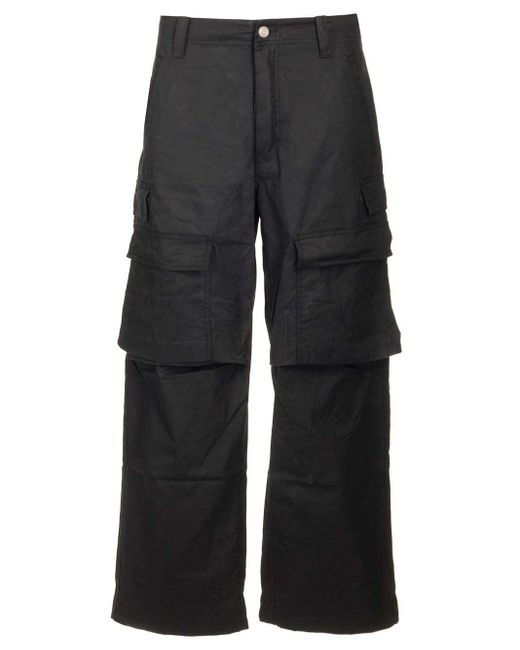 Purple Brand Gray Baggy Fit Cargo Trousers for men