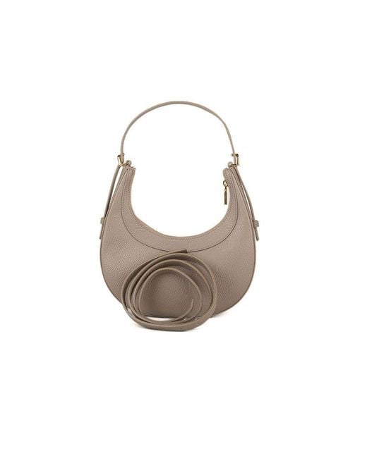 Coccinelle Brown Mini Hobo Bag Cow Leather Shoulder-Bags