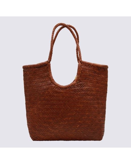 Dragon Diffusion Brown Dark Leather Diagonal Totes