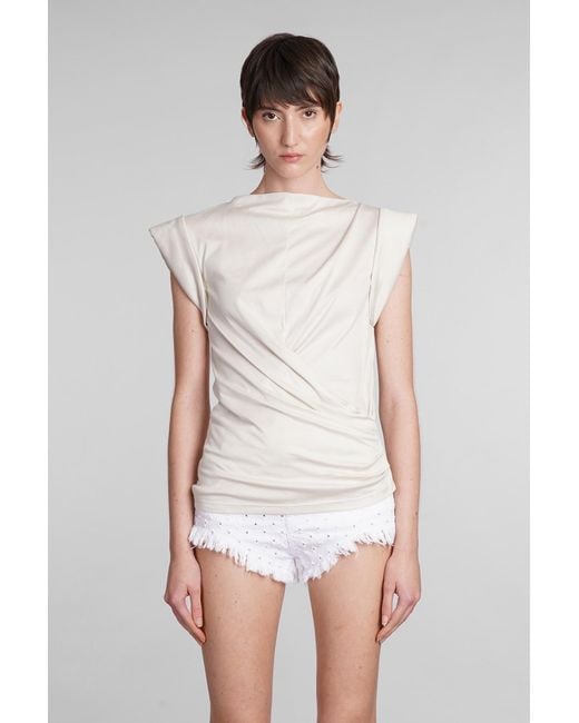 Isabel Marant White Maisan Topwear In Grey Cotton