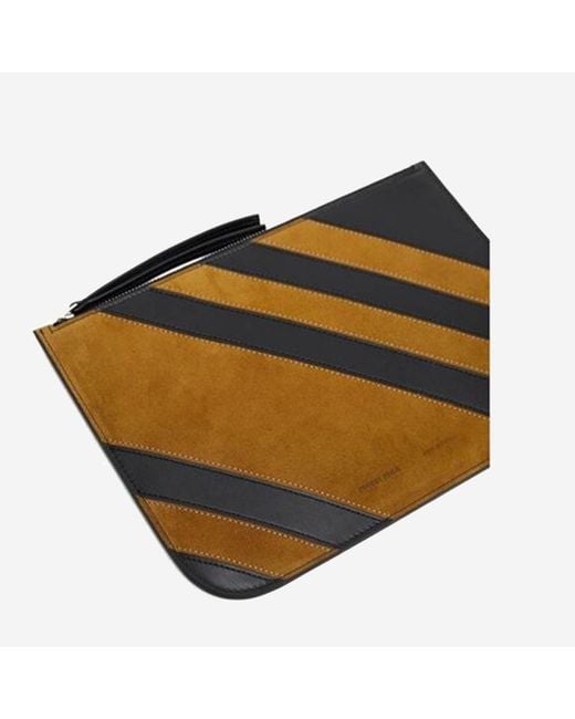 Phoebe Philo Black Pocket Pouch Calf And Suede Leather Clutch Bags