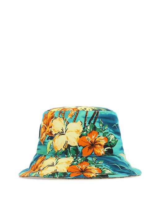 Gucci Green Printed Cotton Blend Hat