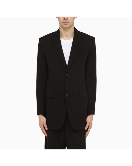 AMI Black Wool Single Breasted Jacket for men