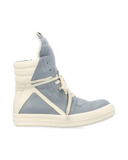 Rick Owens Blue High-Top Geobasket Sneakers For