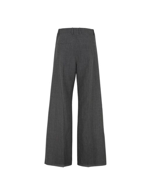 Fendi Gray Fleece Wool Trousers