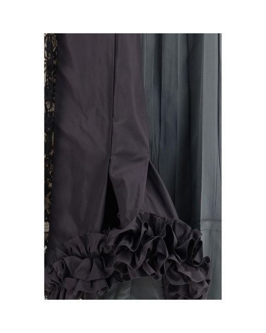 Prada Black Multicolor Silk Midi Skirt