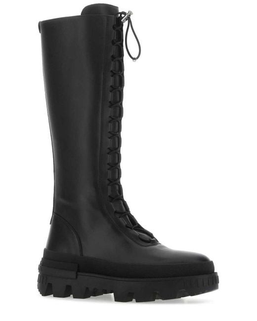 Moncler Black Elasticated Calf-Length Boots