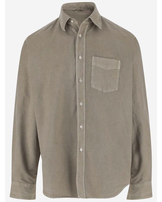 Aspesi Gray Cotton Oxford Shirt for men