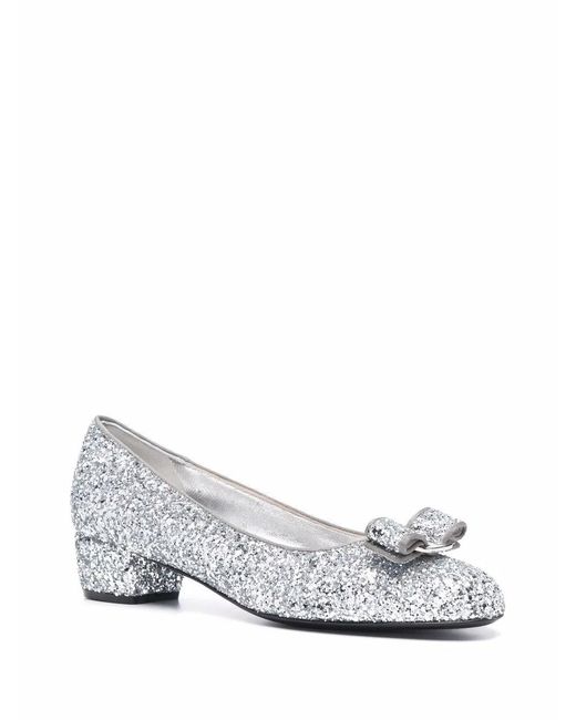 Ferragamo Multicolor Vara Glittered Pumps