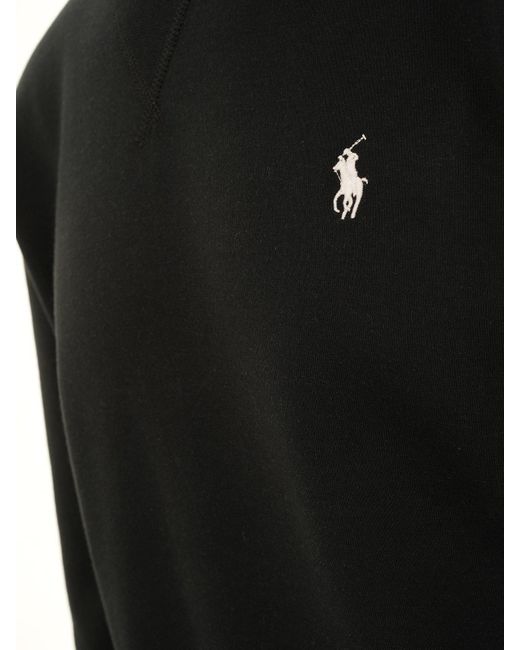 Polo Ralph Lauren Black Pony Embroidered Crewneck Sweatshirt for men