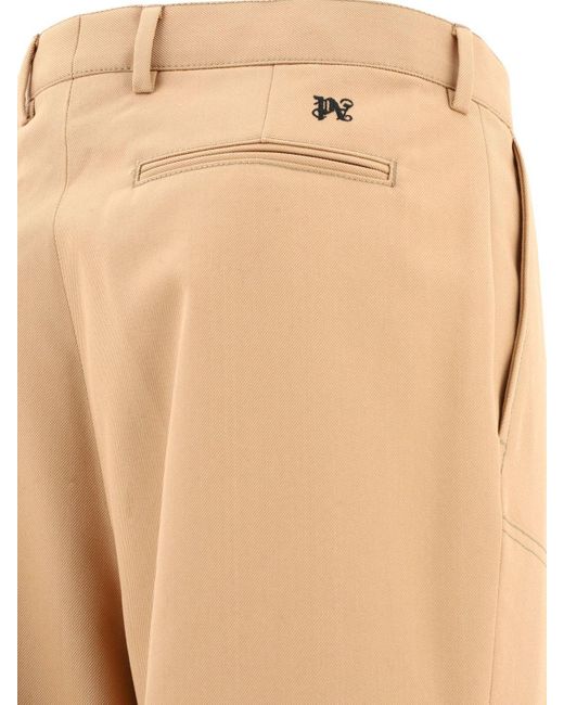 Palm Angels Natural "Monogram" Workwear Trousers for men
