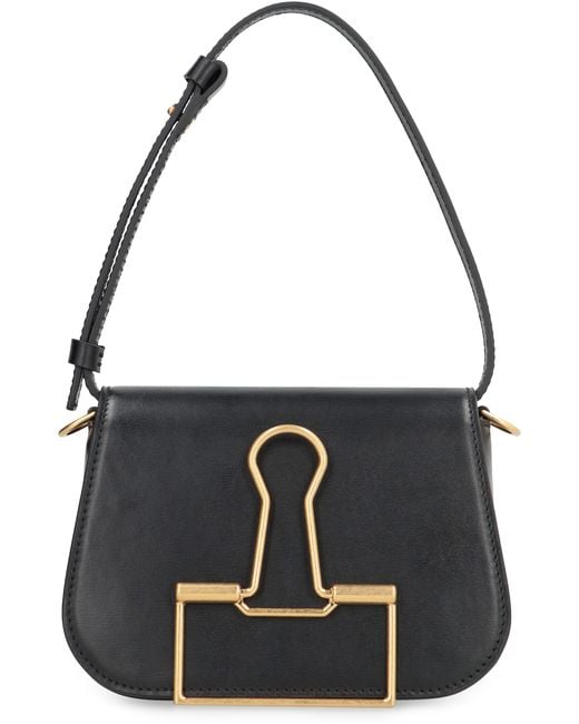 Off-White c/o Virgil Abloh Black Skeleton Binder Leather Shoulder Bag Calf; Lining: Cotton Handbags