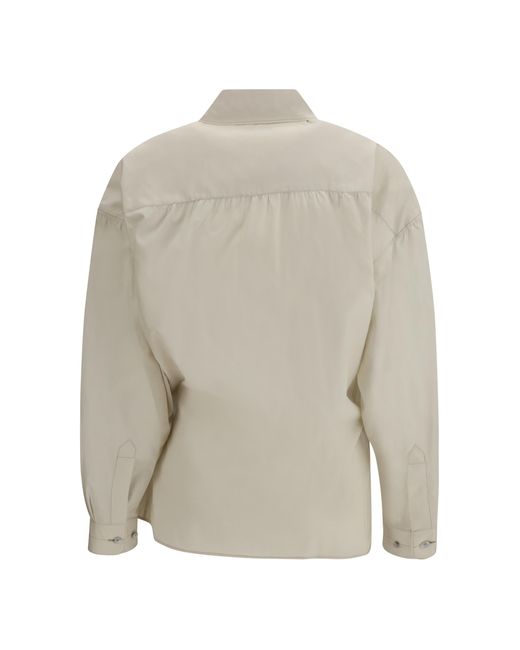 Lemaire White Cotton Blend Shirt Cotton; Silk