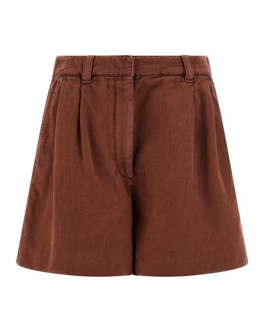 Brunello Cucinelli Brown Cotton Bermuda Shorts
