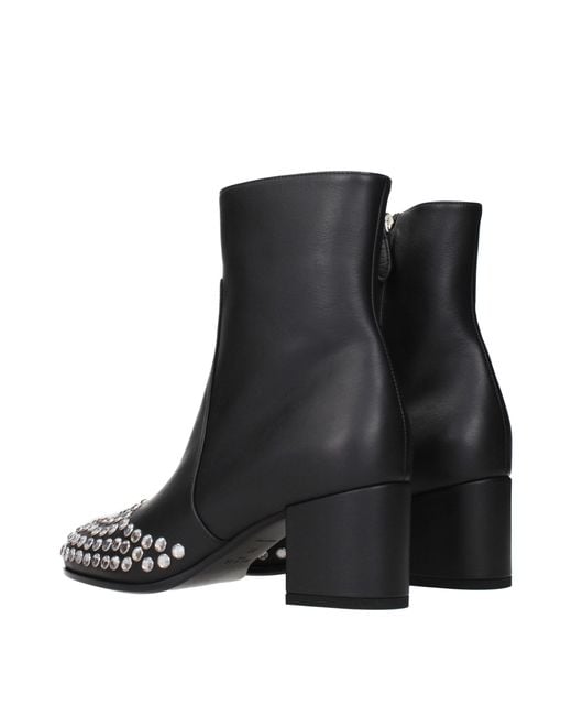 Alaïa Black Leather Ankle Boots