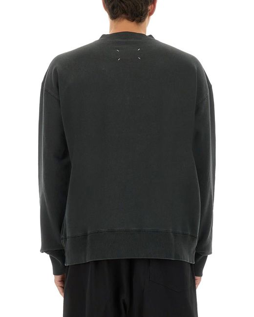 Maison Margiela Gray Three-Quarter Zipper Sweatshirt for men