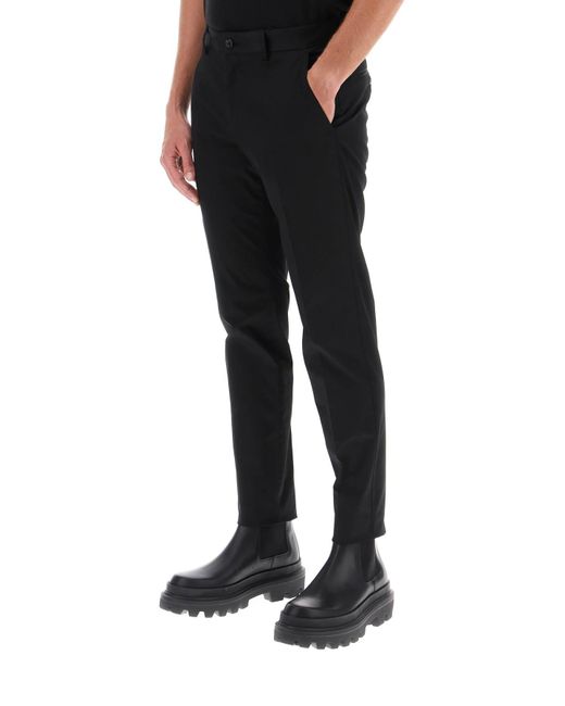 Dolce & Gabbana Black Cotton Chino Pants for men