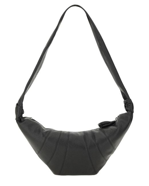 Lemaire Black Medium Croissant Shoulder Bag Leather Lamb