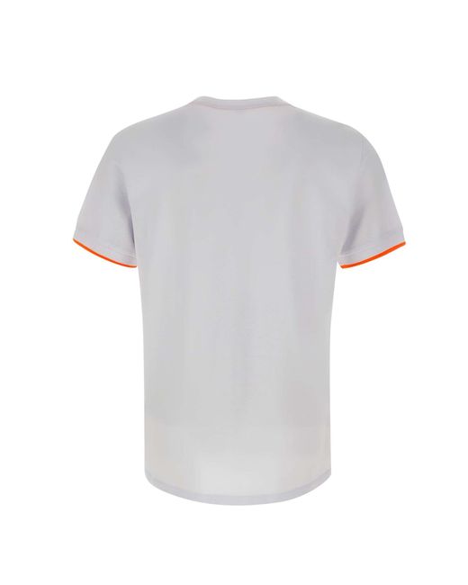 Sun 68 White Small Stripes Cotton T-Shirt for men