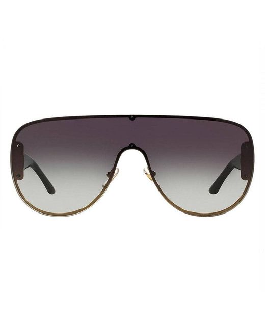 Versace Black Sunglasses Shield Semi Rim, Pale Frame And Light Gradient Dark Lens Ve216612528G