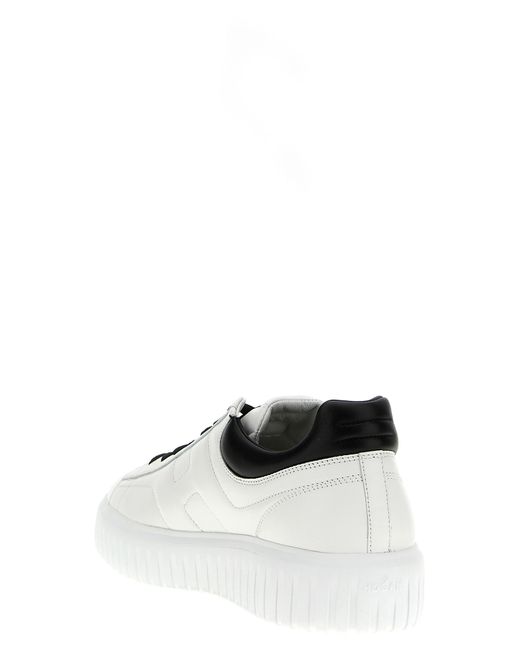 Hogan White H-stripes Leather Sneakers for men