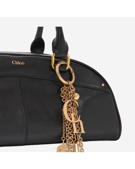 Chloé Black Leather Bowling Bag Handbags