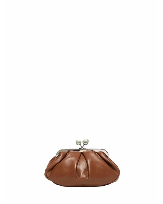 Weekend by Maxmara Brown Clutch Bag Prati Tan Leather Handbags