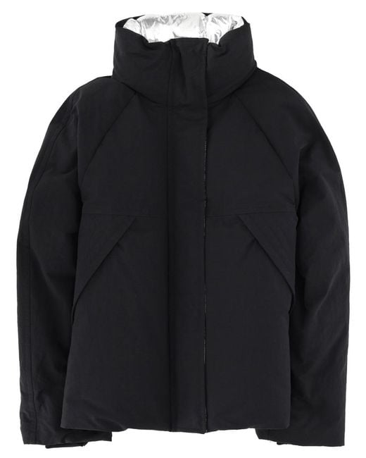Laminar Black Crinkle Metallic Jacket Polyester Trench & Raincoats