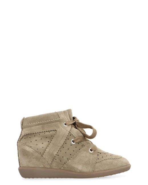 Isabel Marant Brown Wedge Sneakers Bobby Calf Leather Trainers