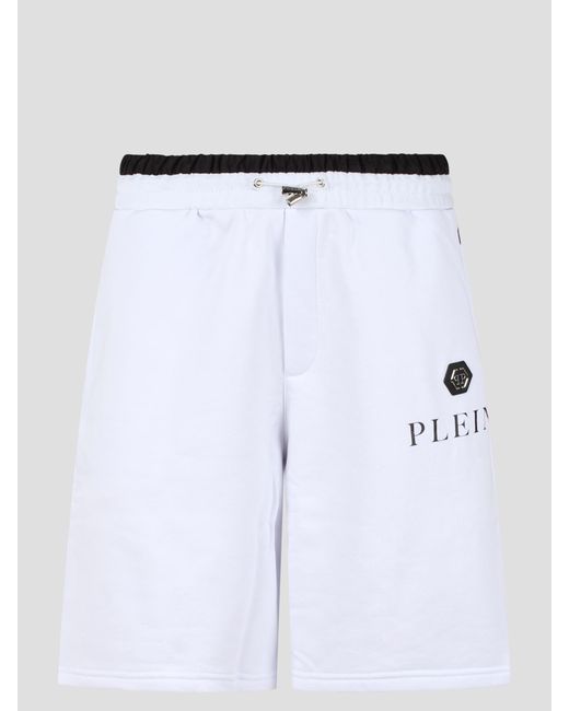 Philipp Plein White Jogging Shorts for men
