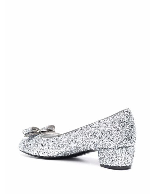 Ferragamo Multicolor Vara Glittered Pumps