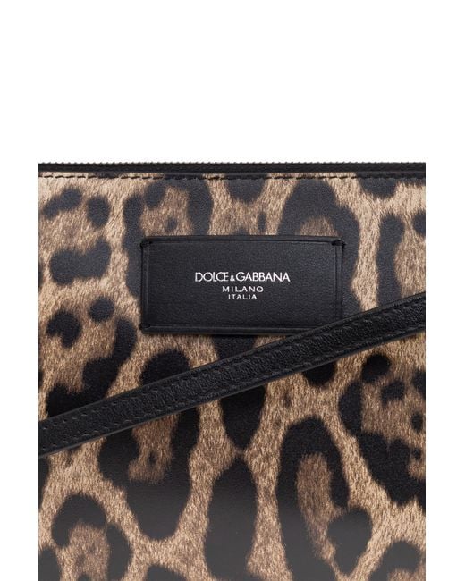 Dolce & Gabbana Brown Animal Print Shoulder Bag for men