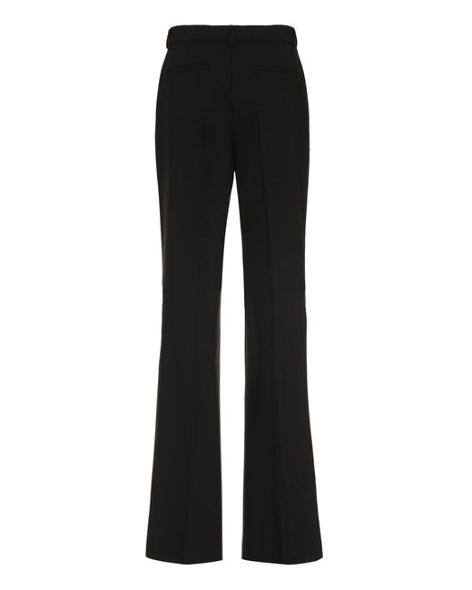 Sportmax Black Oxalis Virgin Wool Tailored Trousers
