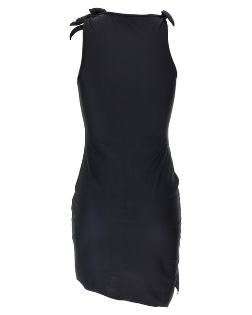 Coperni Black 'Asymmetric Flower' Mini Dress