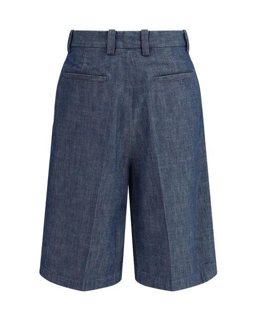 Jil Sander Blue Cotton Bermuda Shorts for men