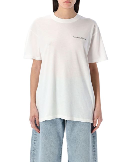 Anine Bing White T-Shirt 'Walker'
