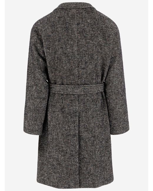Tagliatore Gray Cotton And Wool Blend Coat for men