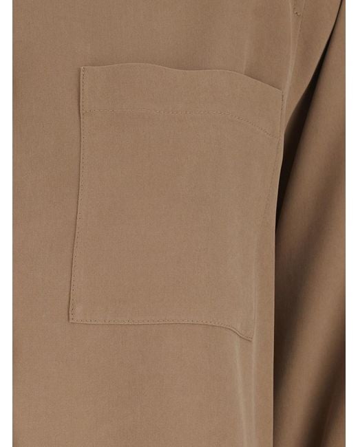 Max Mara Brown Shirt Silk Blouses