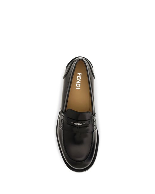Fendi White Ateneo Calfskin Loafers for men