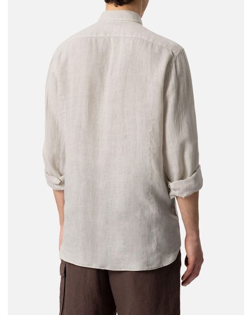 Mc2 Saint Barth Gray Off- Linen Shirt Pamplona for men