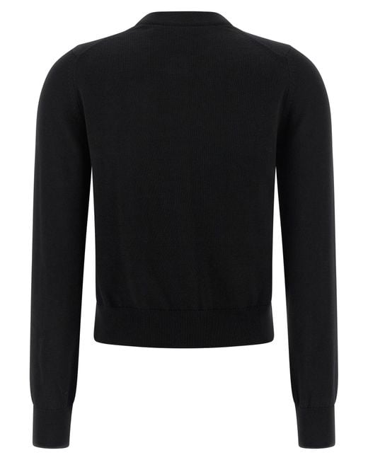 Maison Kitsuné Black Boxy Lambswool Cardigan