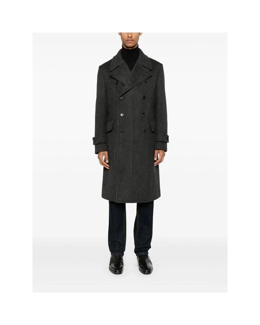 Caruso Black Coat for men