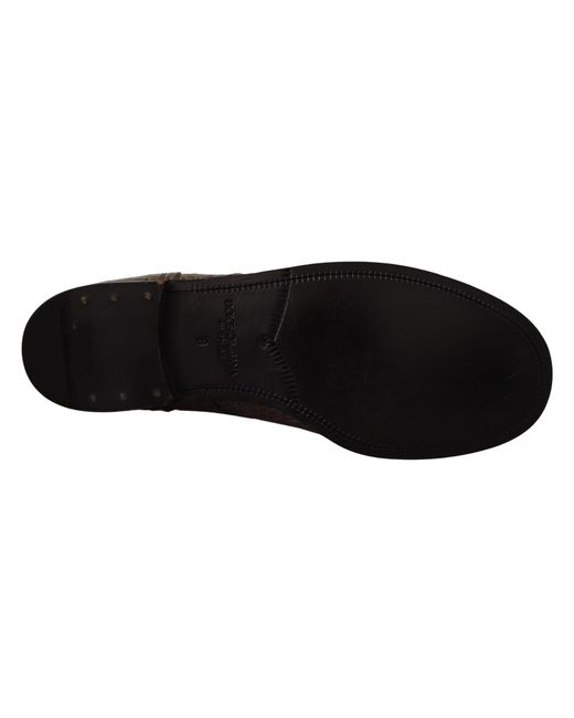 Dolce & Gabbana Black Crocodile Leather Derby Boots for men