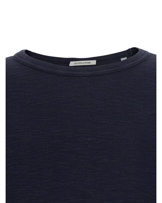 sunflower Blue Waffle T-Shirt Cotton for men